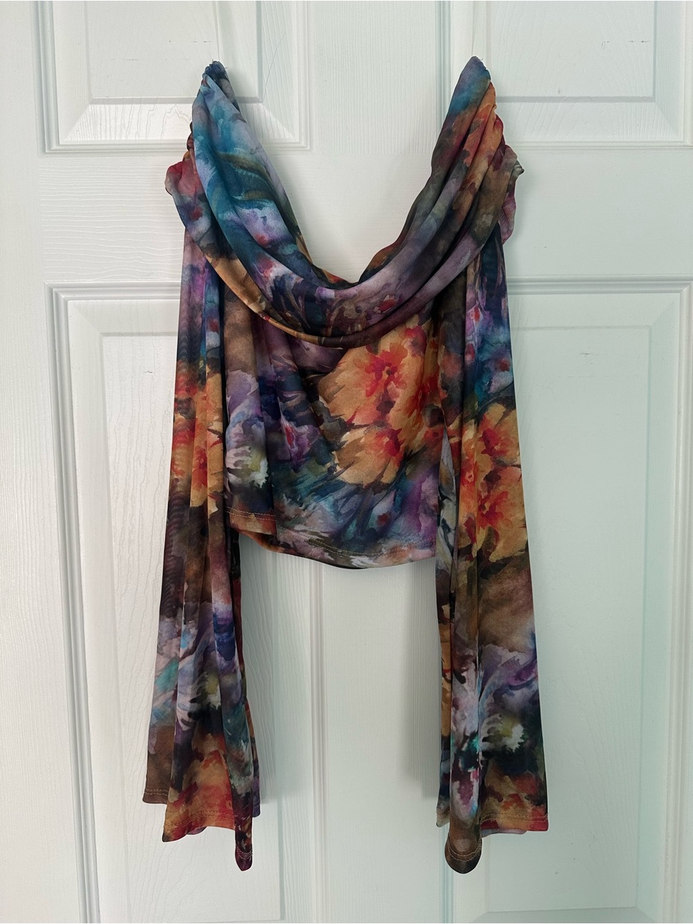 NWT 12th Tribe Amelia Floral Abstract Off the Shoulder Scarf Top